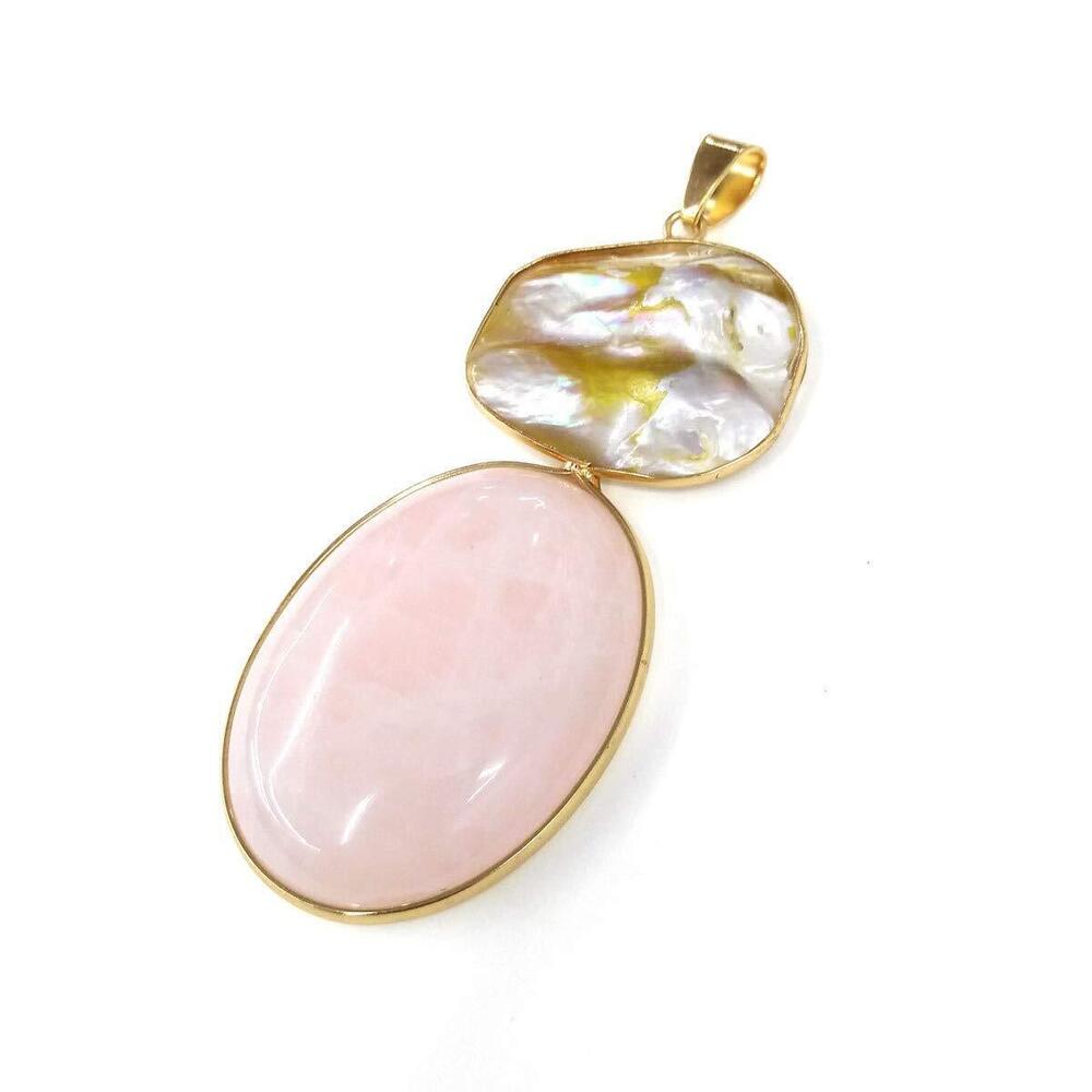 4371 natural stone pendants, natural freshwater pearl and pink crystal